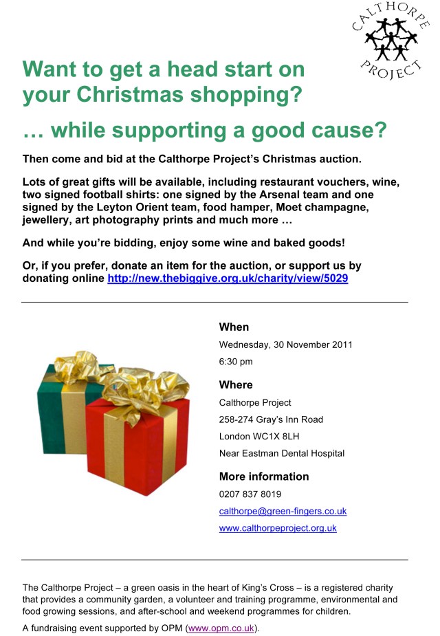 Calthorpe Project auction flyer