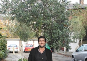 John Ashwell with olive trees in King's Cross
