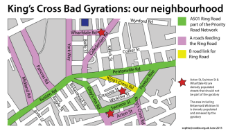 The King's Cross gyratory system and the neighbourhoods it passes through