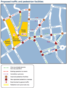 Proposed pedestrian and traffic facilities
