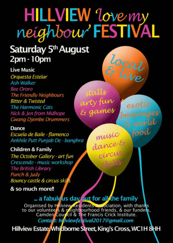 Hillview Love my Neighbour Festival 2017 poster.